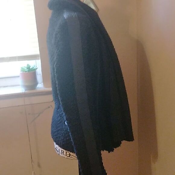 IRO BLACK CLASSIC OPEN FRONT  BOUCLE CARDIGAN/BLAZER SIZE 38 EURO - Picture 9 of 12